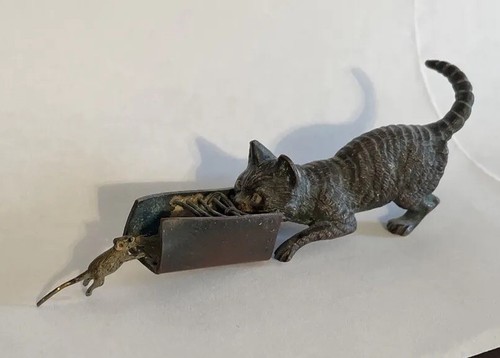 Antico gatto vienna - gatto, bronzo