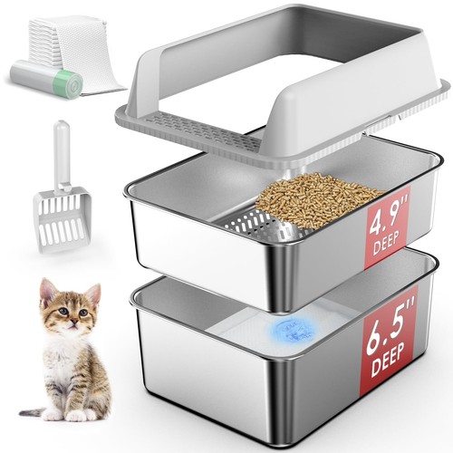 Lettiera acciaio inox con - in,